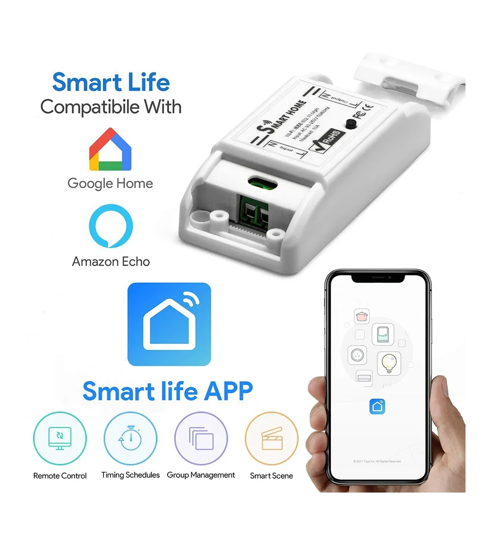 کلید رله هوشمند وایفای (Smart Circuit Breaker) سازگار با Tuya Smart